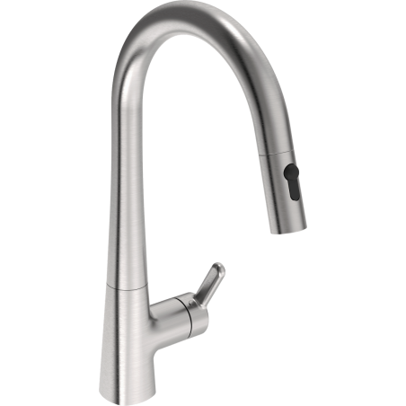 Dřezová baterie Hansa Designo s vytahovací sprškou, 2 proudy broušená ocel 5136228380