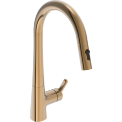 Dřezová baterie Hansa Designo s vytahovací sprškou, 2 proudy broušený bronz 5136228381
