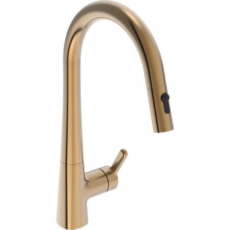 Dřezová baterie Hansa Designo s vytahovací sprškou, 2 proudy broušený bronz 5136228381