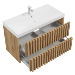Koupelnová skříňka s umyvadlem SAT Delano 100x56x46 cm dub mat DELANO100ZDUM