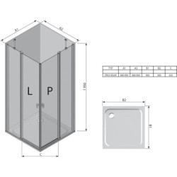Sprchový kout 90 cm Ravak Chrome 1QV70C00Z1