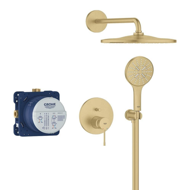 Sprchový systém GROHE Essence včetně podomítkového tělesa kartáčovaný Cool Sunrise 25287GN0