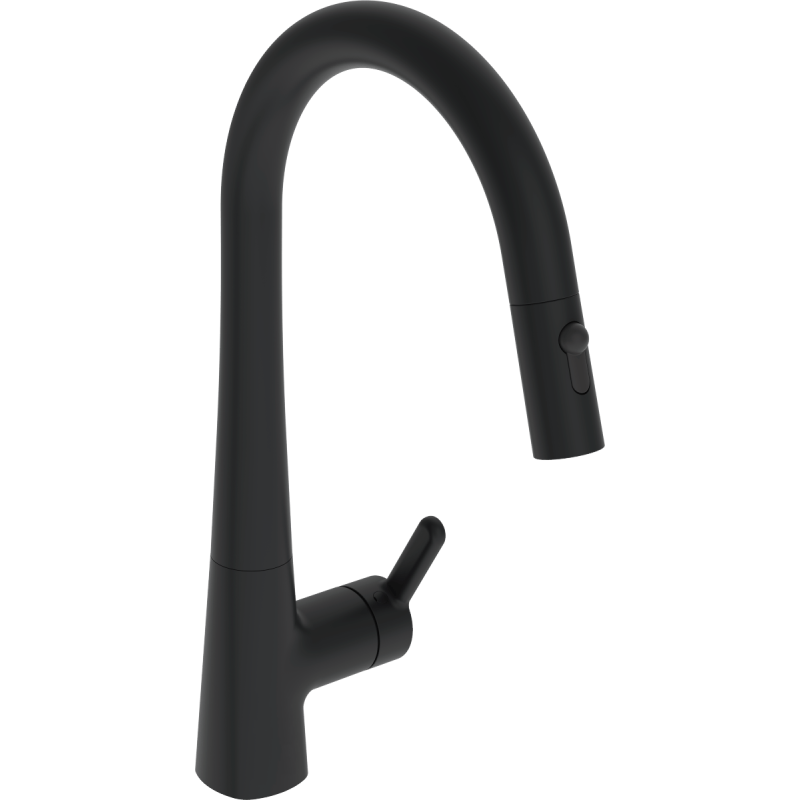 Dřezová baterie Hansa Designo s vytahovací sprškou, 2 proudy černá matná 5136228333