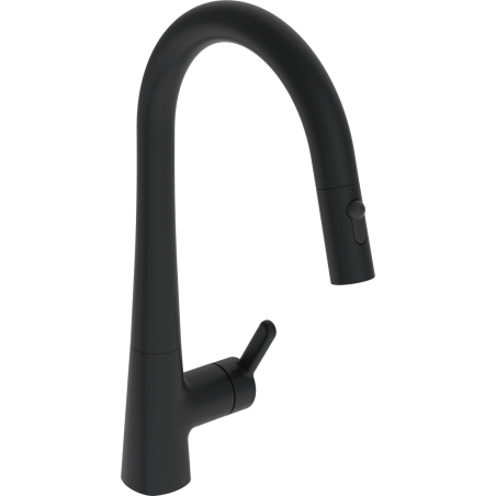 Dřezová baterie Hansa Designo s vytahovací sprškou, 2 proudy černá matná 5136228333