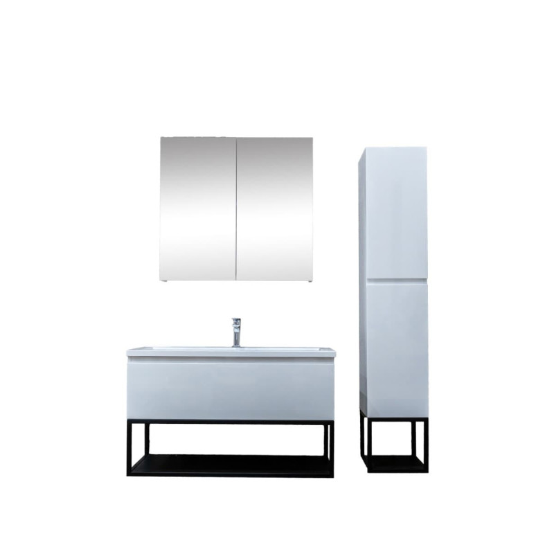 Koupelnová skříňka s umyvadlem SAT B-Way bílá lesklá KSETBWAY9