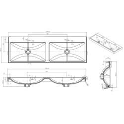 Nábytkové dvojumyvadlo Naturel Cube Way 120x40 cm dva otvory pro baterii CU212050