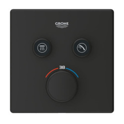 Sprchová a vanová baterie GROHE Grohtherm Smartcontrol bez podomítkového tělesa phantom black 102166KF00