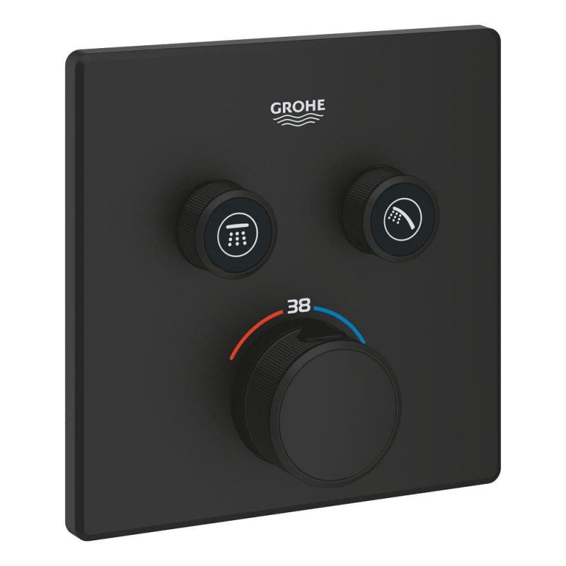 Sprchová a vanová baterie GROHE Grohtherm Smartcontrol bez podomítkového tělesa phantom black 102166KF00