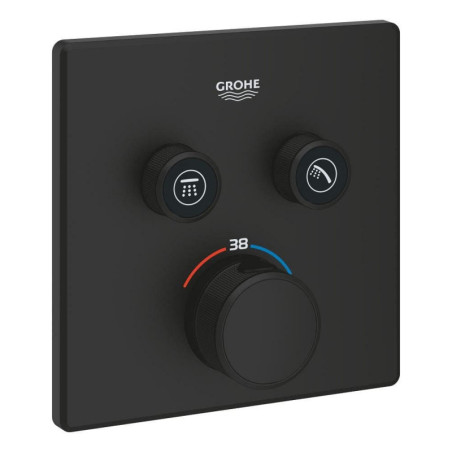 Sprchová a vanová baterie GROHE Grohtherm Smartcontrol bez podomítkového tělesa phantom black 102166KF00