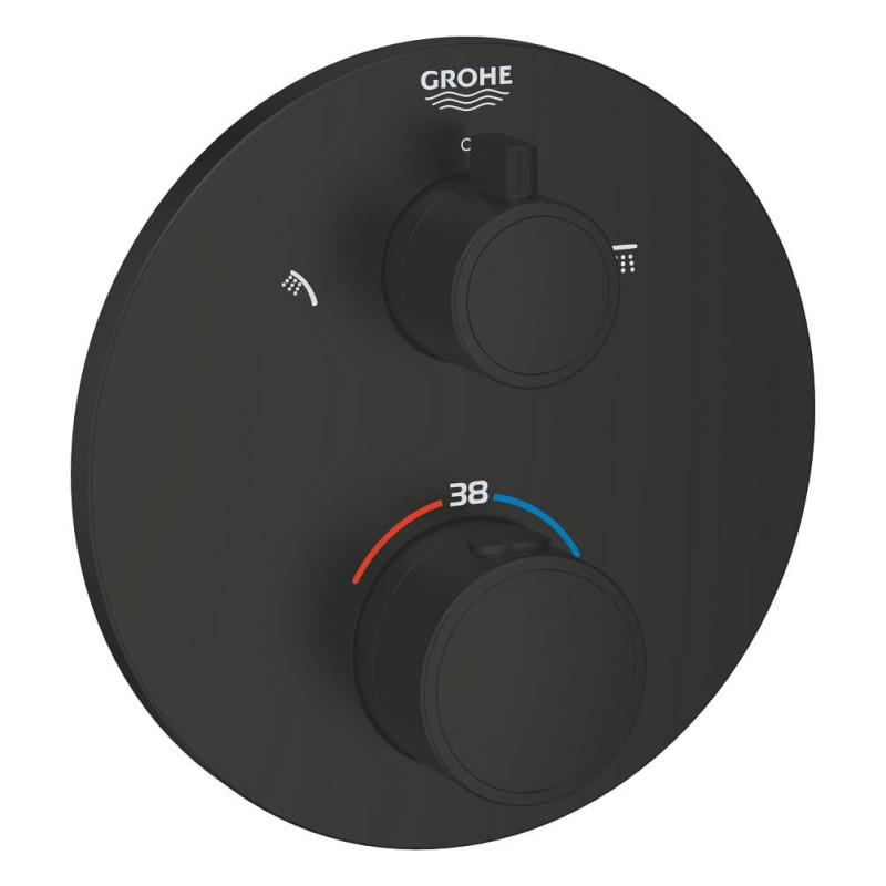 Sprchová baterie GROHE Grohtherm bez podomítkového tělesa černá matná 1022082430