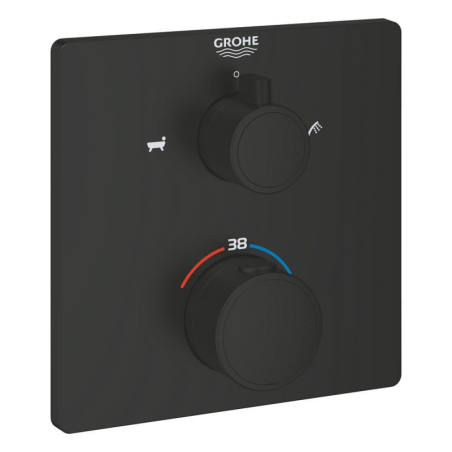 Sprchová a vanová baterie GROHE Grohtherm bez podomítkového tělesa černá matná 1022112430