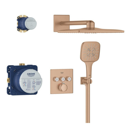 Sprchový systém GROHE Grohtherm SmartControl včetně podomítkového tělesa kartáčovaný Warm Sunset 34864DL0