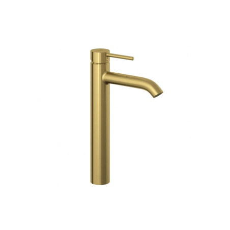 Vysoká umyvadlová baterie Kludi Bozz bez výpusti kartáčované zlato 38286N076