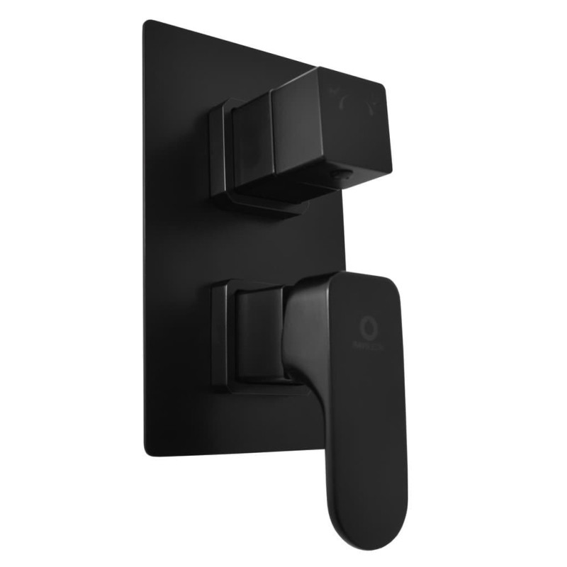 Sprchová a vanová baterie RAV SLEZÁK Yukon včetně podomítkového tělesa černá matná YU186KCMAT