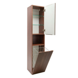 Koupelnová skříňka vysoká s košem na prádlo SAT Evolution 36x165x32 cm ořech Aida mat SATEVOV36NAK