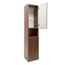 Koupelnová skříňka vysoká s košem na prádlo SAT Evolution 36x165x32 cm ořech Aida mat SATEVOV36NAK