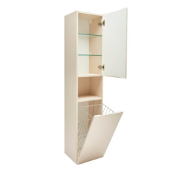 Koupelnová skříňka vysoká s košem na prádlo SAT Feel 36x165x32 cm béžová mat SATFEELV36BEK
