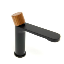 Umyvadlová baterie SAT Fusion bez výpusti páka tmavé dřevo SATBSFU271DTC