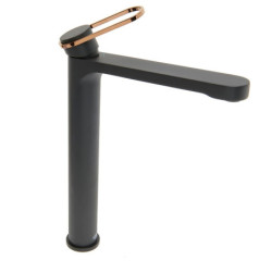 Vysoká umyvadlová baterie SAT Fusion bez výpusti černá/bronz SATBSFU285CPCBR