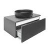 Koupelnová skříňka s deskou SAT Feel 80x30x46 cm antracit mat SATFEEL80ANTD