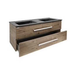 Koupelnová skříňka s umyvadlem SAT Cube Way 120x53x46 cm dub wellington mat CUBE461202DWMODC