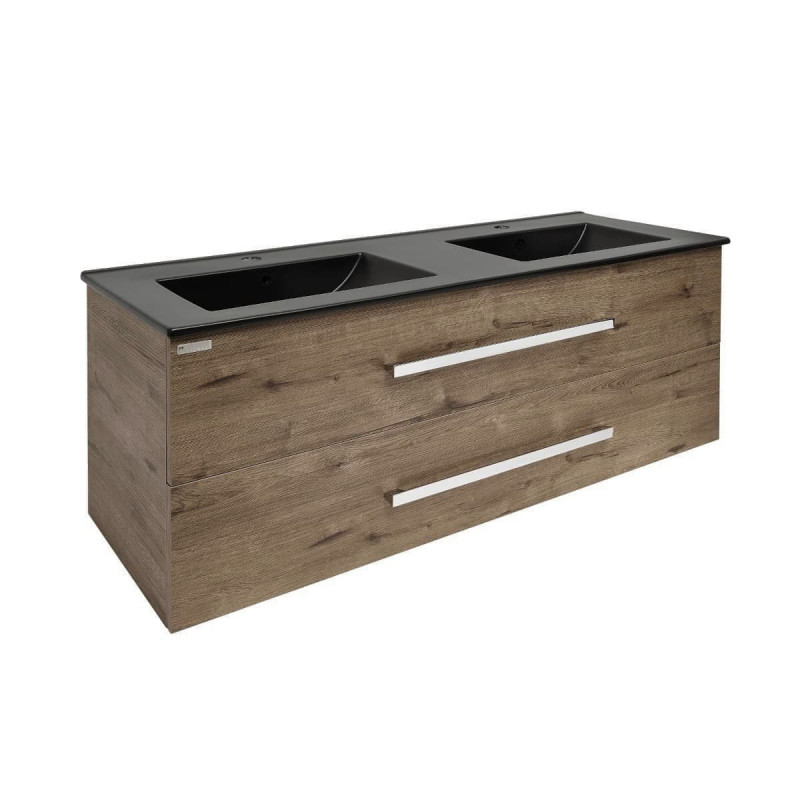 Koupelnová skříňka s umyvadlem SAT Cube Way 120x53x46 cm dub wellington mat CUBE461202DWMODC