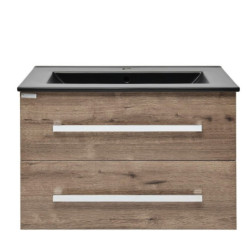 Koupelnová skříňka s umyvadlem SAT Cube Way 80x53x46 cm dub wellington mat CUBE46802DWMODC