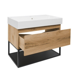 Koupelnová skříňka s umyvadlem SAT B-Way 79x30x45 cm dub BWAY80OAKFU2