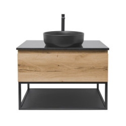 Koupelnová skříňka s umyvadlem a žulovou krycí deskou SAT B-Way 79x30x45 cm dub BWAY80OAKZFUB