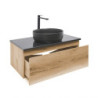 Koupelnová skříňka s umyvadlem a žulovou krycí deskou SAT B-Way 79x30x45 cm dub BWAY80OAKZUB