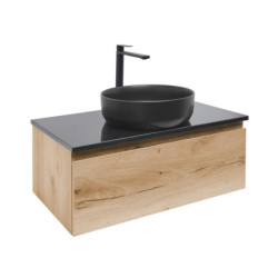 Koupelnová skříňka s umyvadlem a žulovou krycí deskou SAT B-Way 79x30x45 cm dub BWAY80OAKZUB