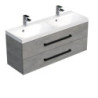 Koupelnová skříňka s černou úchytkou a umyvadlem SAT Cube Way 120x53x40 cm beton mat CUBE2C120ZBE