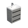 Koupelnová skříňka s černou úchytkou a umyvadlem SAT Cube Way 60x76,5x40 cm beton mat CUBE2C603BE