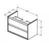 Koupelnová skříňka pod umyvadlo Ideal Standard Connect Air 80x44x51,7 cm bílá lesk/bílá mat E0819B2