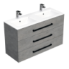 Koupelnová skříňka s černou úchytkou a umyvadlem SAT Cube Way 120x76,5x46 cm beton mat CUBE46C1203BEMOD