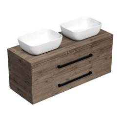 Koupelnová skříňka s černou úchytkou a krycí deskou SAT Cube Way 120x47,5x46 cm dub Wellington mat CUBE46C1203DW45