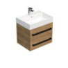 Koupelnová skříňka s černou úchytkou a umyvadlem SAT Cube Way 60x53x46 cm dub Hickory mat CUBE46C602DHSAT