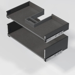 Koupelnová skříňka s černou úchytkou a umyvadlem SAT Cube Way 60x53x46 cm dub Wellington mat CUBE46C602DWSAT