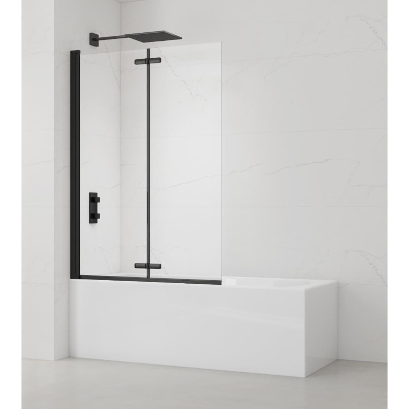 Vanová zástěna SAT SK 150x105 cm černá SATVZSKNEW105C