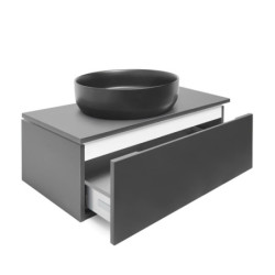 Koupelnová skříňka s krycí deskou SAT Feel 100x30x46 cm antracit mat SATFEEL100ANTD