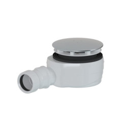 Vaničkový sifon MULTI 90 x 40mm nízký nerezová krytka a kloub s matkou ESLIM90KLCR