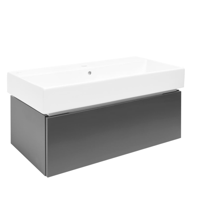 Koupelnová skříňka s umyvadlem SAT Feel 100x30x46 cm antracit mat SATFEEL100ANTU2