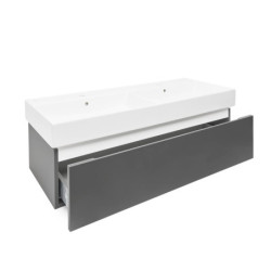 Koupelnová skříňka s umyvadlem SAT Feel 120x30x46 cm antracit mat SATFEEL120ANTU2