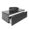Koupelnová skříňka s kamennou deskou SAT Feel 100x30x46 cm antracit mat SATFEEL100ANTTK