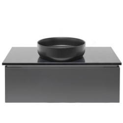 Koupelnová skříňka s kamennou deskou SAT Feel 100x30x46 cm antracit mat SATFEEL100ANTTK
