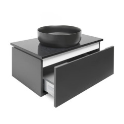 Koupelnová skříňka s kamennou deskou SAT Feel 80x30x46 cm antracit mat SATFEEL80ANTTK