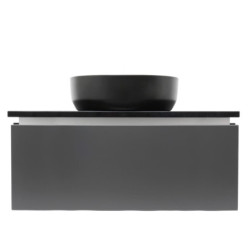 Koupelnová skříňka s kamennou deskou SAT Feel 80x30x46 cm antracit mat SATFEEL80ANTTK