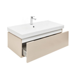 Koupelnová skříňka s umyvadlem a baterií SAT Feel 100x30x46 cm pískově béžová mat SATFEEL100BEU1B