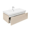 Koupelnová skříňka s umyvadlem a baterií SAT Feel 100x30x46 cm pískově béžová mat SATFEEL100BEU1B