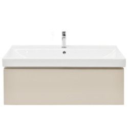 Koupelnová skříňka s umyvadlem a baterií SAT Feel 100x30x46 cm pískově béžová mat SATFEEL100BEU1B